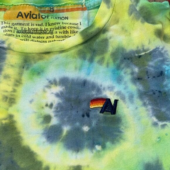 Aviator 🧑‍✈️ Nation Made in USA 🇺🇸 Kids Rainbow 🌈 Ringet Tie-Dye T-Shirt Unique! - Picture 15 of 17